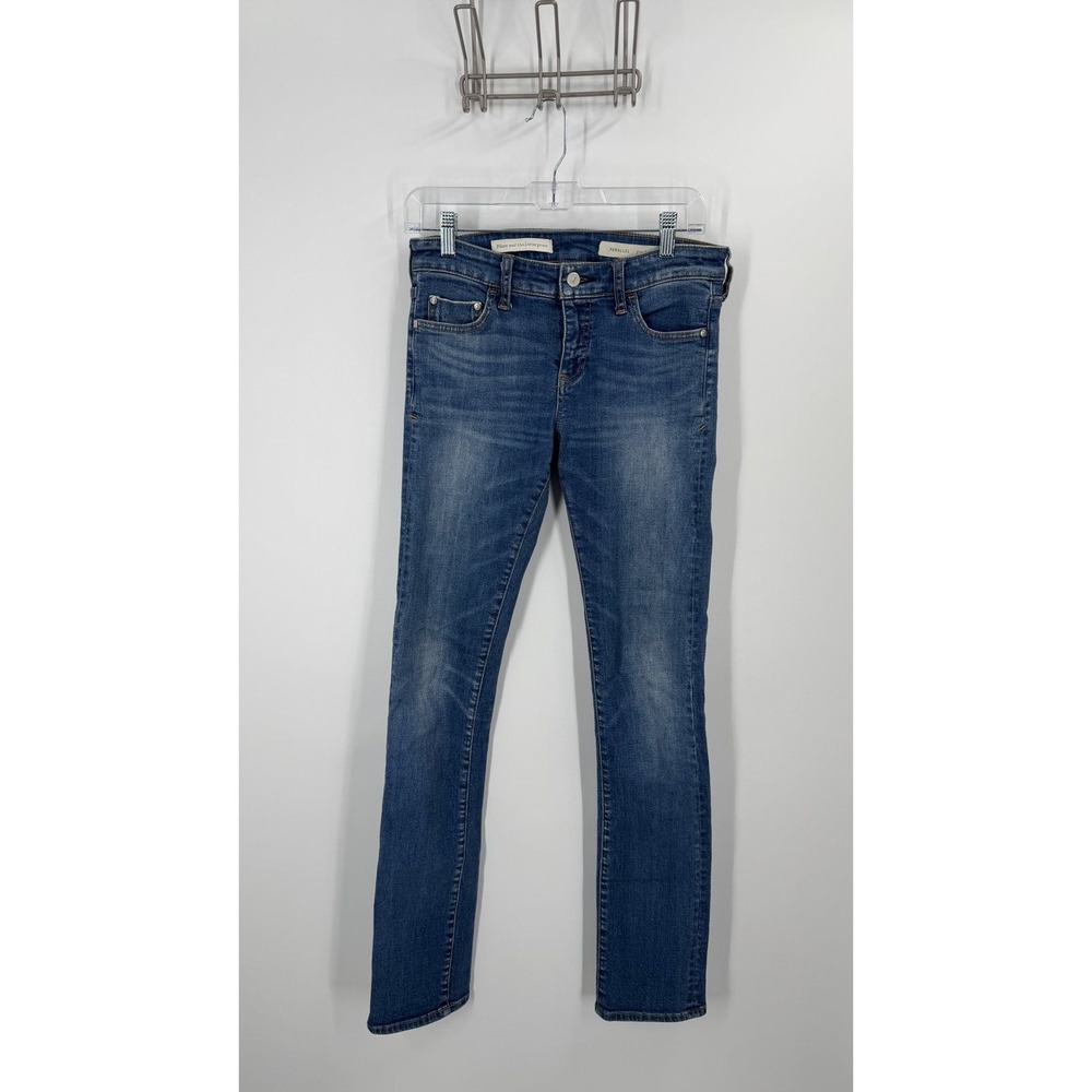 Pilcro and the Letterpress Jeans Women 27 Blue Parallel Skinny Mid Rise Stretch